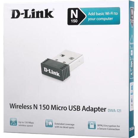 Ασύρματος USB Αντάπτορας Δικτύου D-LINK DWA-121 nano adapter N150